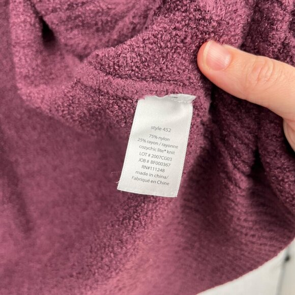 Barefoot Dreams CozyChic Lite Circle Cardi Size M Red Maroon Comfy Pockets EUC - Picture 6 of 11